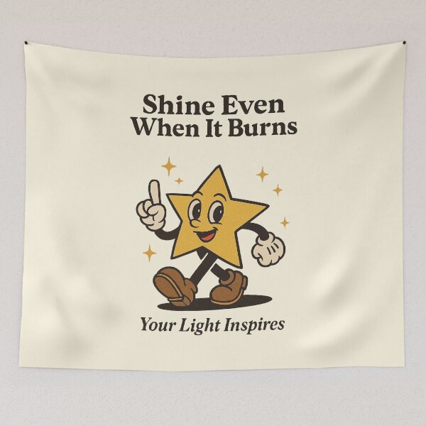 Item preview, Shine Even When It Burns – Motivational Cartoon Star Design designed and sold by HoopeStylee.