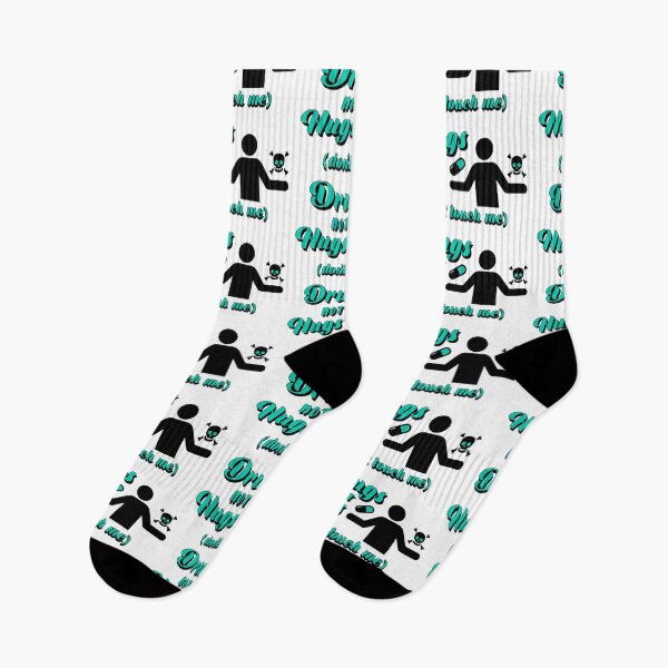 Item preview, Drugs Not Hugs Dont Touch Me funny Sayings Quote Street, Sarcastic Humor teal green designed and sold by SomniferumWars.