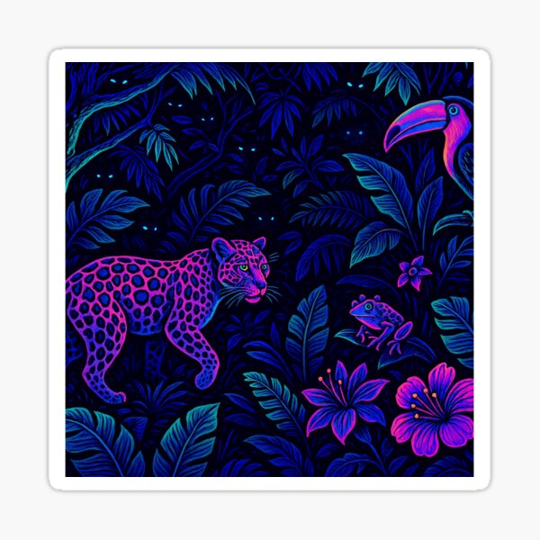 Item preview, Neon Bioluminescent Jungle designed and sold by Vintage Trend.