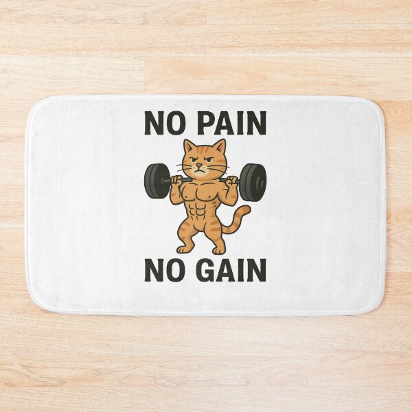 Item preview, No Pain No Gain – Buff Cat Weightlifting Funny Gym Design designed and sold by Enea Kelo.
