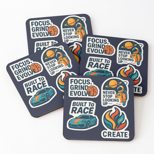 Item preview, Bold Motivational Sticker Pack – Mindset, Racing, Space & Creative Art designed and sold by MugLifeCo.