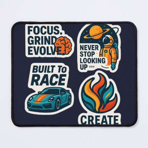 Item preview, Bold Motivational Sticker Pack – Mindset, Racing, Space & Creative Art designed and sold by MugLifeCo.