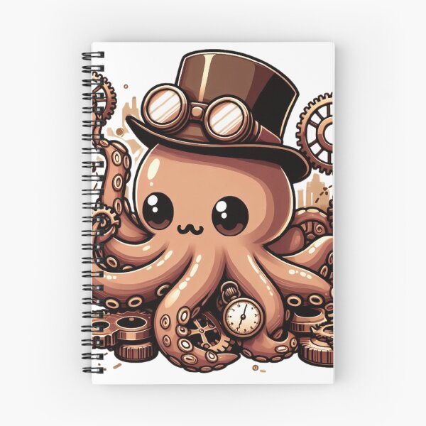 Item preview, Steampunk Octopus Gears & Goggles Digital Sticker designed and sold by ChibiFusion.