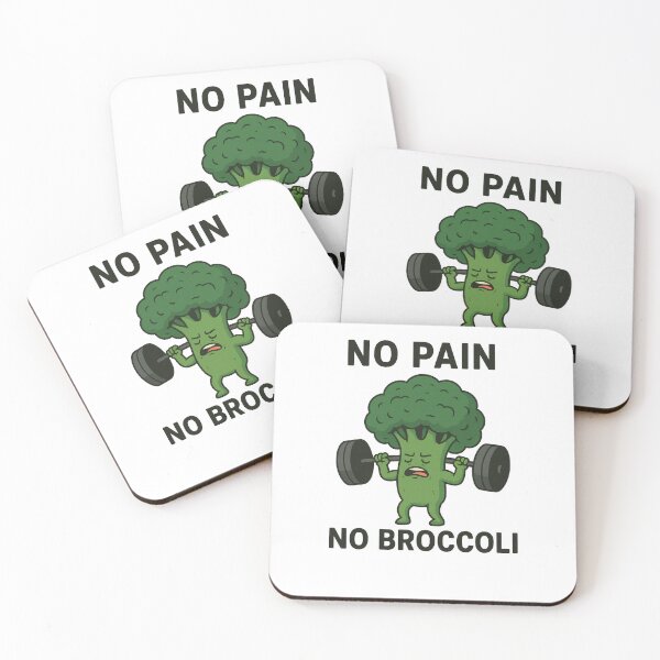 Item preview, No Pain, No Broccoli – Funny Lifting Broccoli Gym Cartoon designed and sold by Enea Kelo.