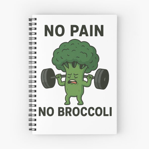 Item preview, No Pain, No Broccoli – Funny Lifting Broccoli Gym Cartoon designed and sold by Enea Kelo.