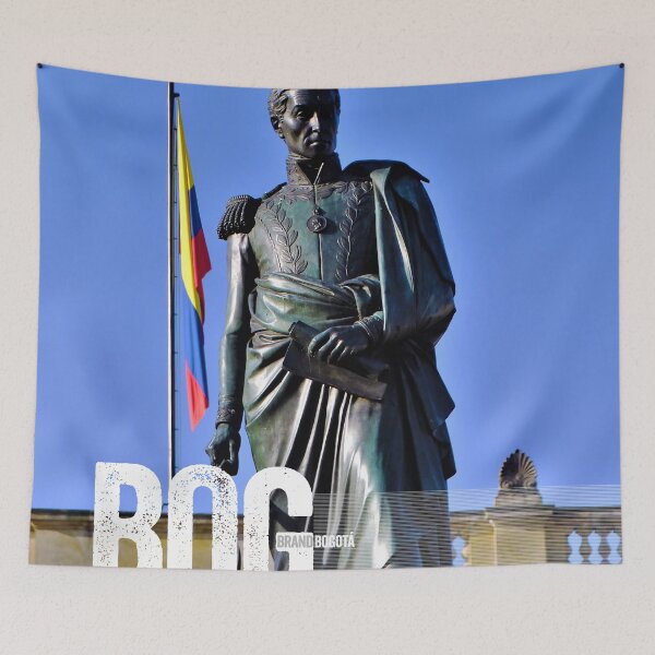 Item preview, Bog Brand Bolivar Statue in Bolivar Square Bogota early morning sunlight designed and sold by BogBrand.