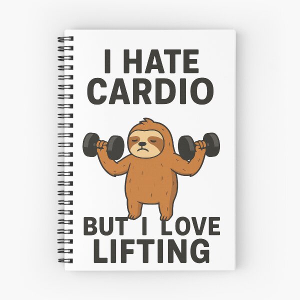 Item preview, I Hate Cardio But I Love Lifting – Funny Lazy Sloth Gym Cartoon designed and sold by Enea Kelo.