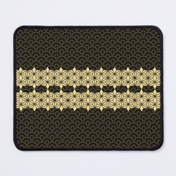 Item preview, Asanoha and Seigaiha Kimono Pattern Black designed and sold by urrin DESIGN.