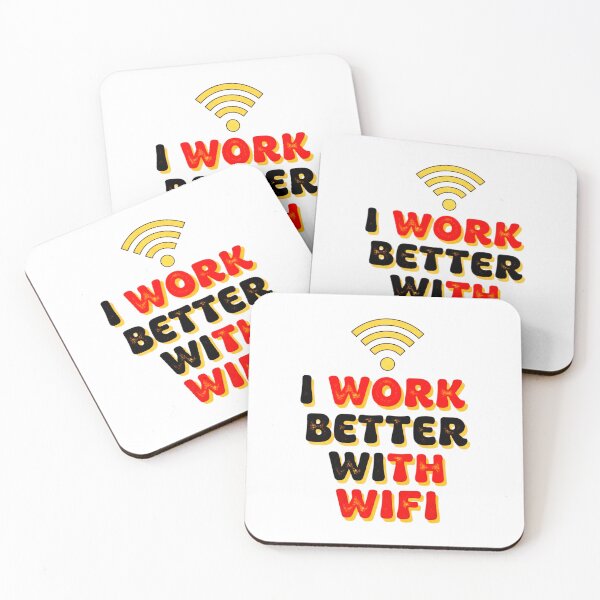 Item preview, I Work Better With Wifi Funny Work From Home Quote Tech Lover Design designed and sold by Teetreasure2.
