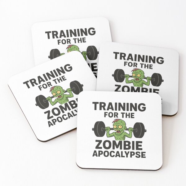 Item preview, Training for the Zombie Apocalypse – Funny Weightlifting Zombie Gym Design designed and sold by Enea Kelo.