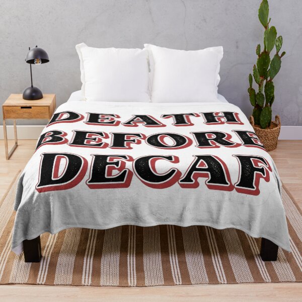 Artikelvorschau, Lustiges Kaffee-Zitat – „Death Before Decaf“ entworfen und verkauft von StickyGuys.