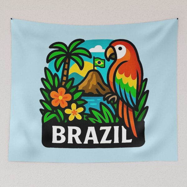 Item preview, Brazil - Scarlet Macaw with Sugarloaf Mountain designed and sold by Myra365Art.