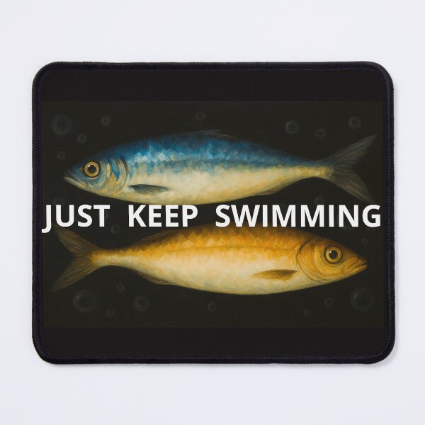 Item preview, Golden and Blue Fish Swimming in Parallel - Underwater Painting designed and sold by MaPerle.