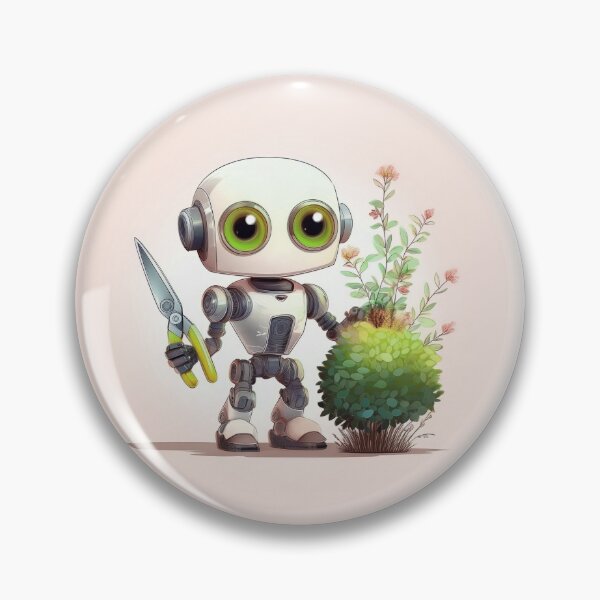 Item preview, Cute robot gardener with hedge scissors designed and sold by MechWorn.