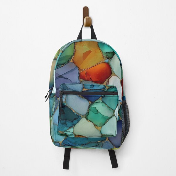 Item preview, New England Sea Glass – Abstract Ink in Coastal Colors designed and sold by newnomads-art.