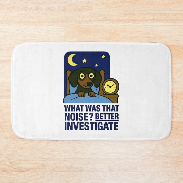 Item preview, Anxious Dog Investigates Night Sounds Funny Pet Meme designed and sold by EdgyEdgeArt.