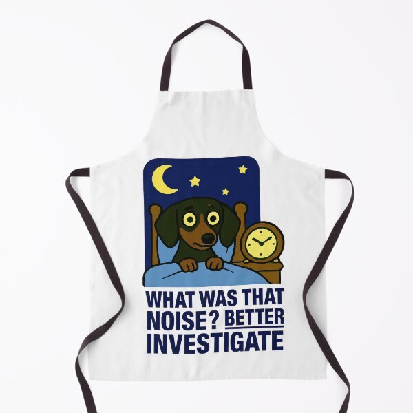 Item preview, Anxious Dog Investigates Night Sounds Funny Pet Meme designed and sold by EdgyEdgeArt.