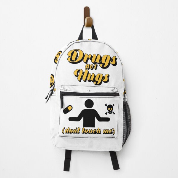 Item preview, Drugs Not Hugs Dont Touch Me funny Sayings Quote Street, Sarcastic Humor mustard yellow designed and sold by SomniferumWars.