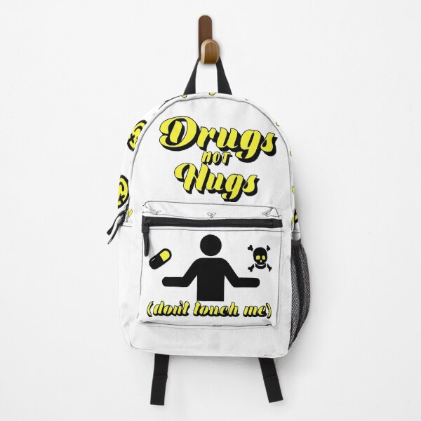 Item preview, Drugs Not Hugs Dont Touch Me funny Sayings Quote Street, Sarcastic Humor bright yellow designed and sold by SomniferumWars.