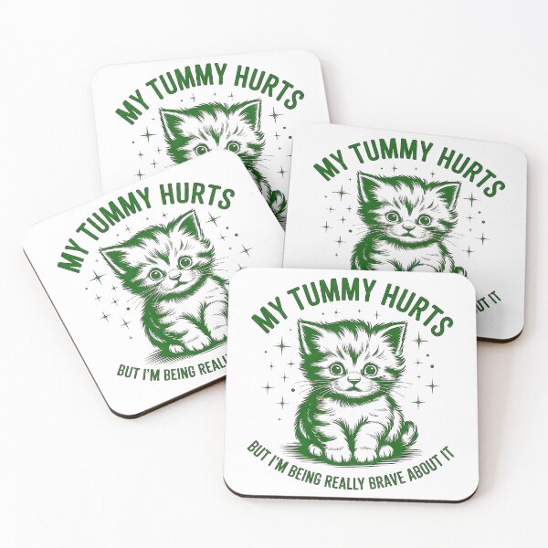 Item preview, My Tummy Hurts But I'm Being Really Brave About It Funny Cute Cat Meme designed and sold by URGlden.