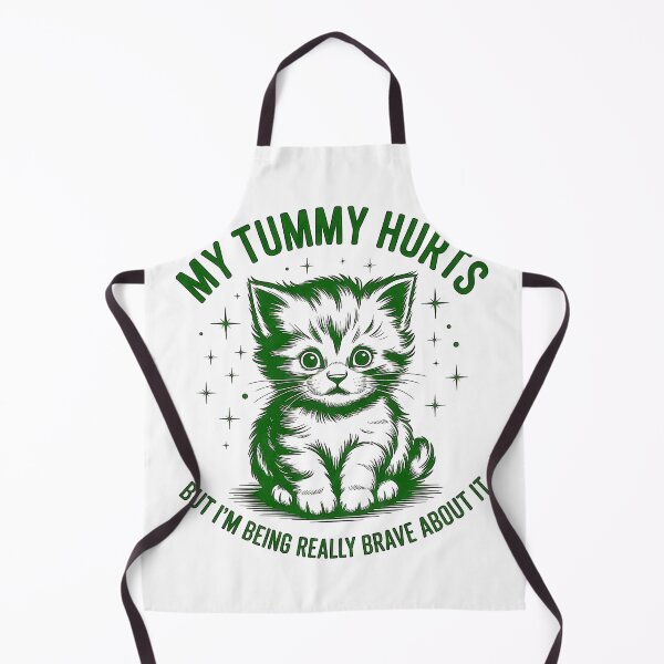 Item preview, My Tummy Hurts But I'm Being Really Brave About It Funny Cute Cat Meme designed and sold by URGlden.