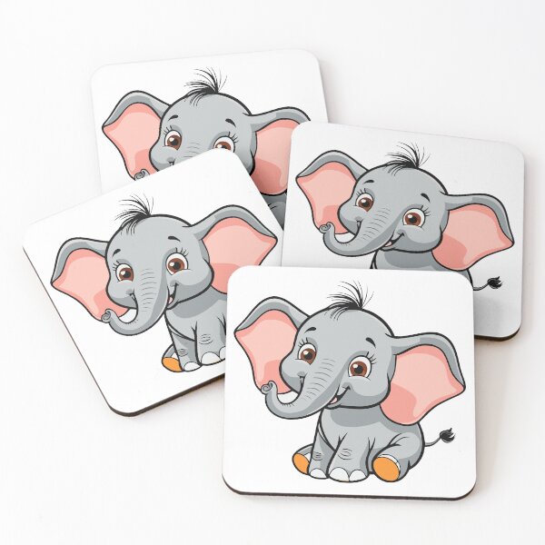 Item preview, Cute Baby Elephant Cartoon Illustration – Kawaii Animal Art designed and sold by Royalsticker.
