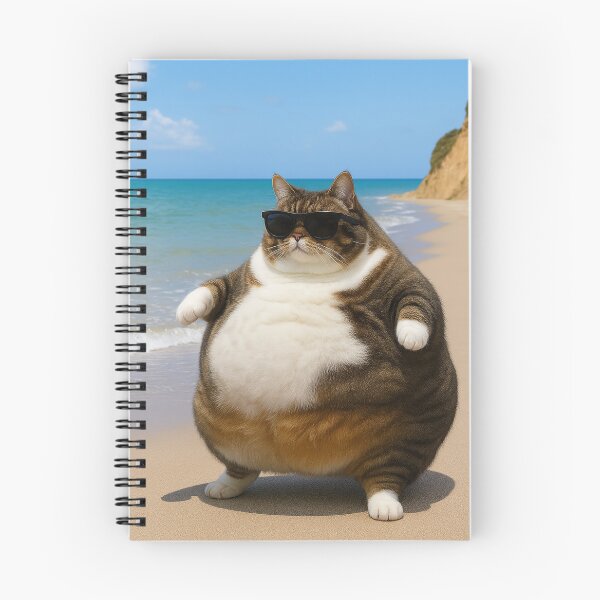 Item preview, Fat cat with sunglasses at the beach designed and sold by CoolestShirtss.