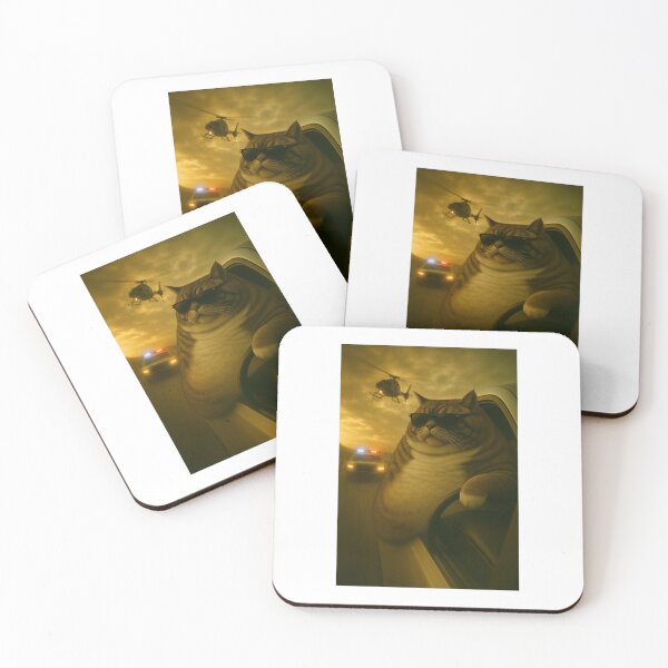 Item preview, cat escaping the police with a car designed and sold by CoolestShirtss.