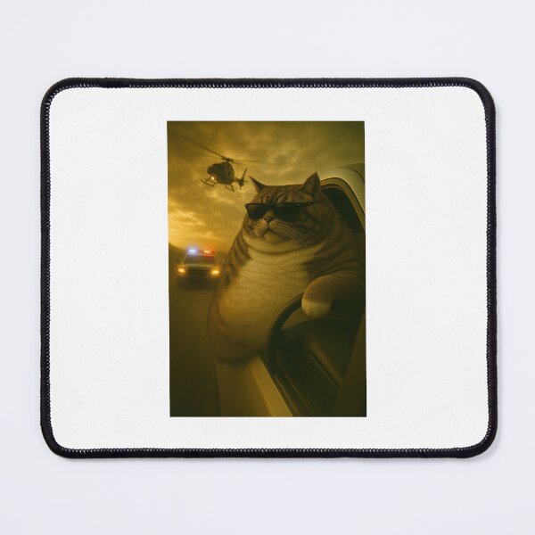 Item preview, cat escaping the police with a car designed and sold by CoolestShirtss.
