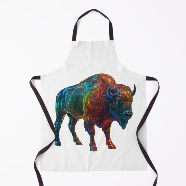 Item preview, "Rainbow Glass Bison – Vibrant Colorful Animal Art for Home & Gifts" designed and sold by GloriousArtSKD.