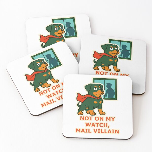 Item preview, Guard Dog Superhero vs Mail Villain Funny Pet Protection Humor designed and sold by EdgyEdgeArt.