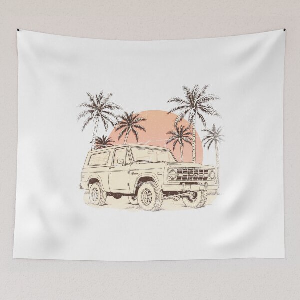 Item preview, Vintage Sunset Bronco | Retro Palm Tree Line Art | California Beach Vibe designed and sold by River Ridge Ltd..