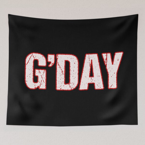 Item preview, G’day, Red Outlined designed and sold by Memes N Lore .