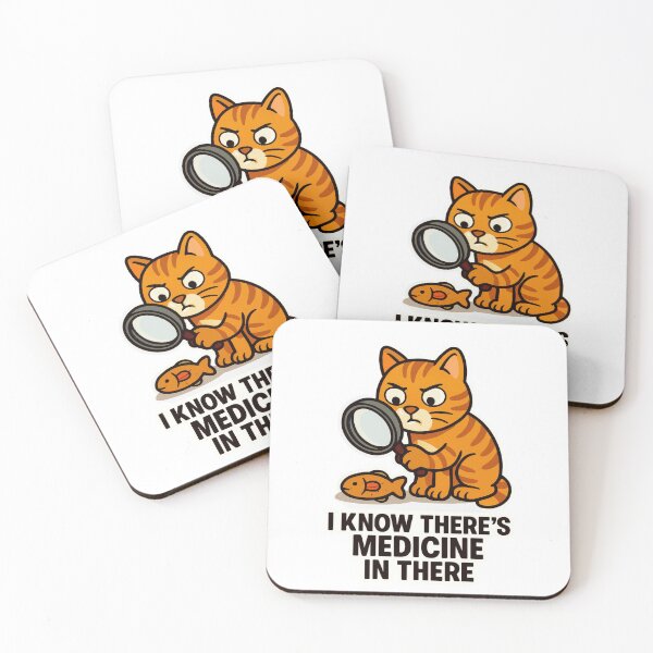 Item preview, Detective Cat Finds Hidden Medicine Funny Pet Investigation Humour designed and sold by EdgyEdgeArt.