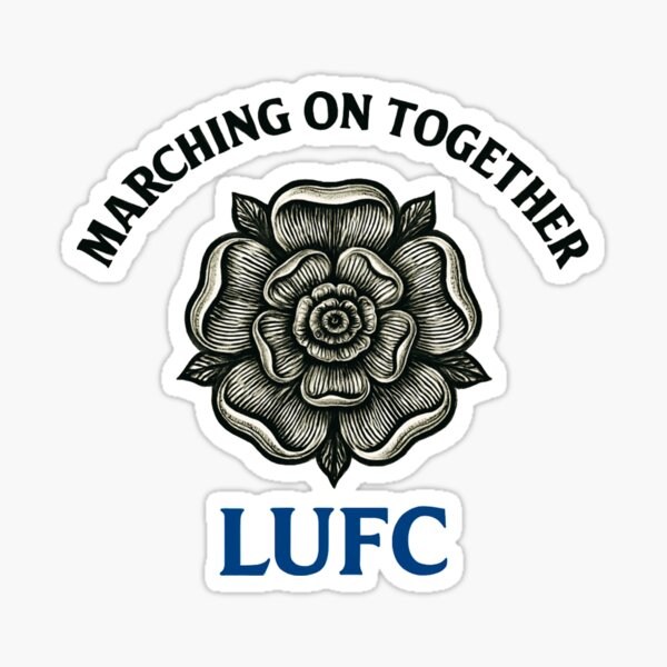 Leeds United FC Badge Emblem – 2025 2026 Season Logo with Marching On Together Text Sticker