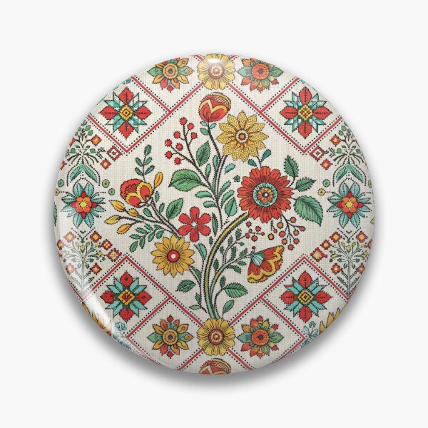 Item preview, Vibrant Folk Floral Cross-Stitch Seamless Pattern. designed and sold by RGShirtWorks.