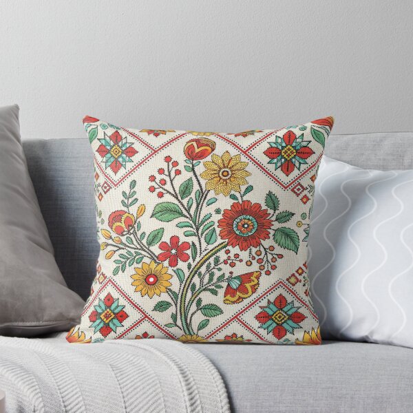 Item preview, Vibrant Folk Floral Cross-Stitch Seamless Pattern. designed and sold by RGShirtWorks.