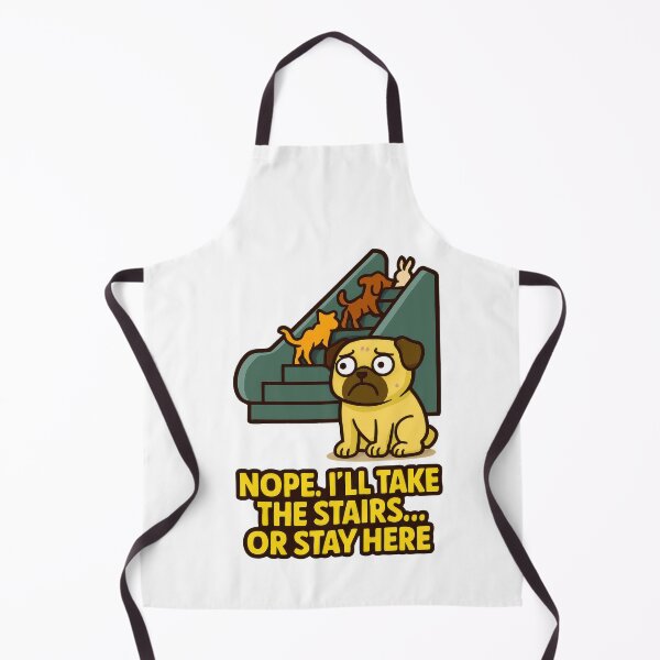 Item preview, Escalator Anxiety Pug Meme - I'll Take The Stairs Pet Humour designed and sold by EdgyEdgeArt.