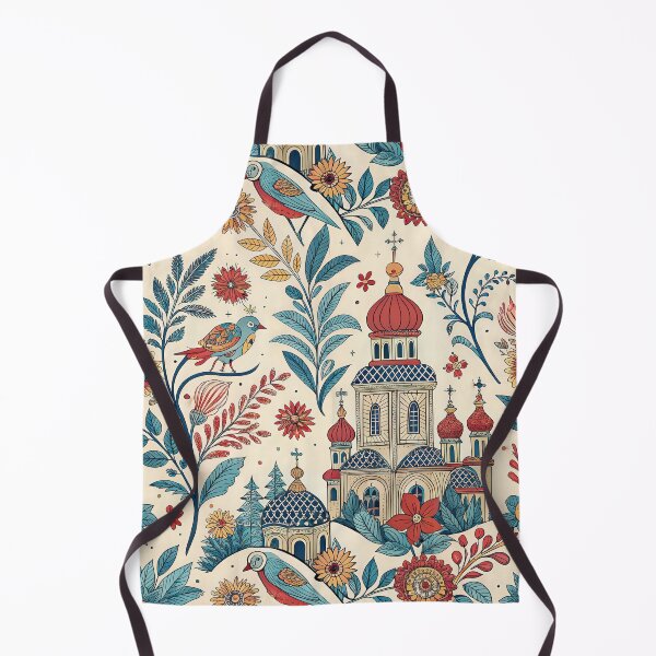 Item preview, Slavic Folk Art Pattern with Birds, Flowers and Orthodox Churches. designed and sold by ML-Media.