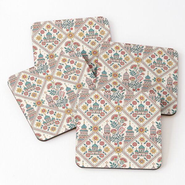 Item preview, Folk Art Seamless Pattern with Onion Domes and Intricate Flowers. designed and sold by RGShirtWorks.
