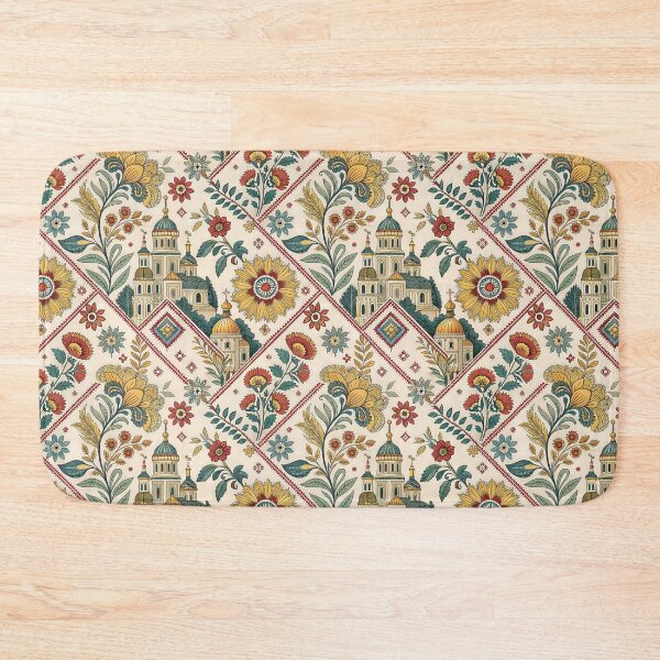 Item preview, Traditional Slavic Folk Art Pattern with Ornate Flowers and Churches. designed and sold by RGShirtWorks.
