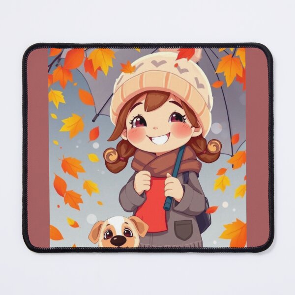 Item preview, Promenade d’Automne avec Mon Chiot. Autumn Walk with My Pup designed and sold by Drawingshirts.