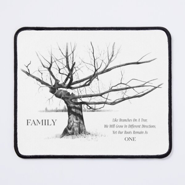 Item preview, FAMILY Quote, with Gnarly Tree in Pencil: Drawing, Family Roots, Connections designed and sold by JoyfulWhimsy.