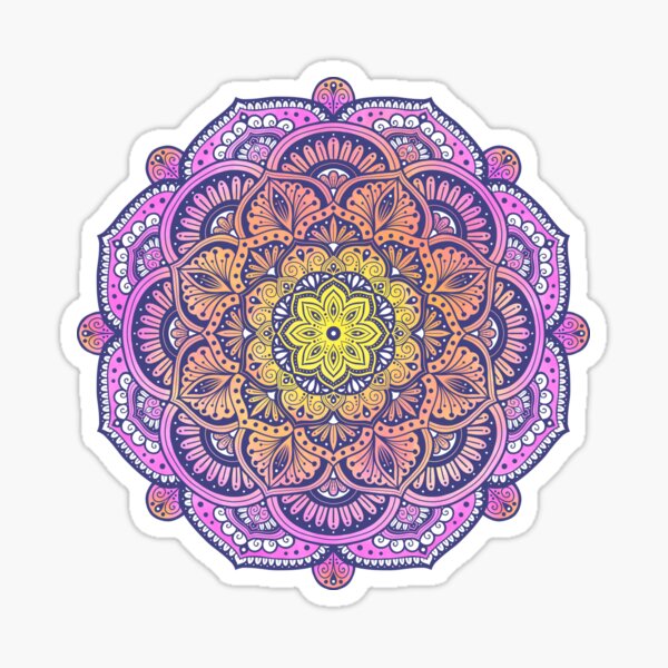 Glowing Sunset Mandala Sticker