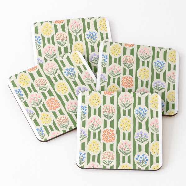 Item preview, Floral Pattern | Green Pattern | Flowers | Colourful | Yellow | Blue | Orange designed and sold by PrintEveryday.