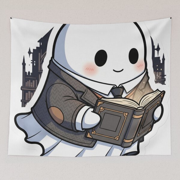 Item preview, Ghost Reading a Book Sticker - Dark Academia Aesthetic designed and sold by StickyGuys.