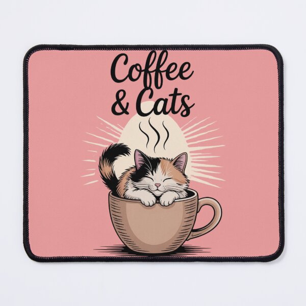 Item preview, Coffee & Cats – Cozy Cat Mug T-Shirt designed and sold by Bareradesigns.