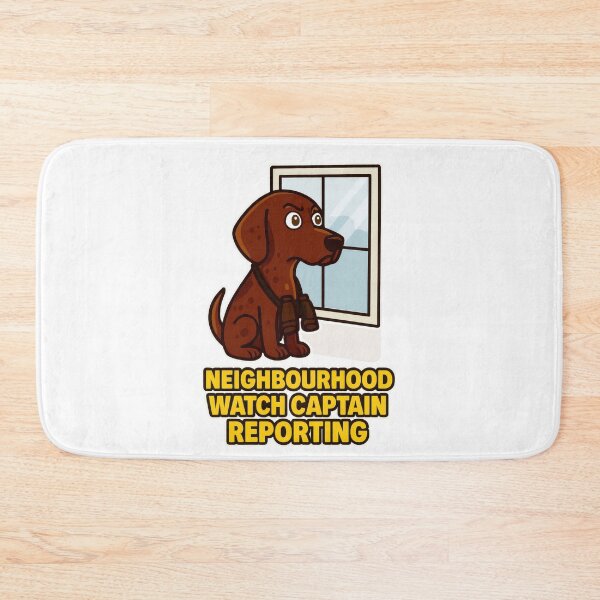 Item preview, Neighbourhood Watch Captain Dog - Funny Pet Security Guard Meme designed and sold by EdgyEdgeArt.