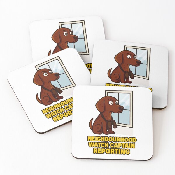 Item preview, Neighbourhood Watch Captain Dog - Funny Pet Security Guard Meme designed and sold by EdgyEdgeArt.