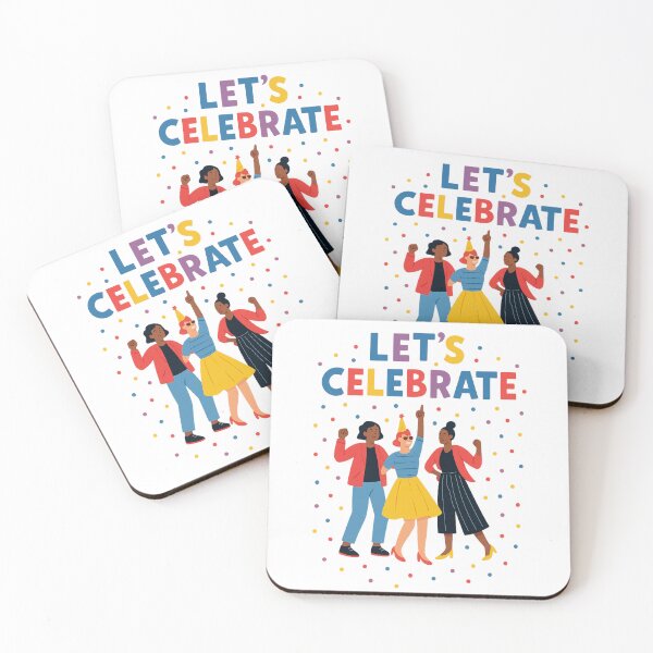 Item preview, Let's Celebrate – Colorful Party Friends Graphic Design designed and sold by Trendora Studio.